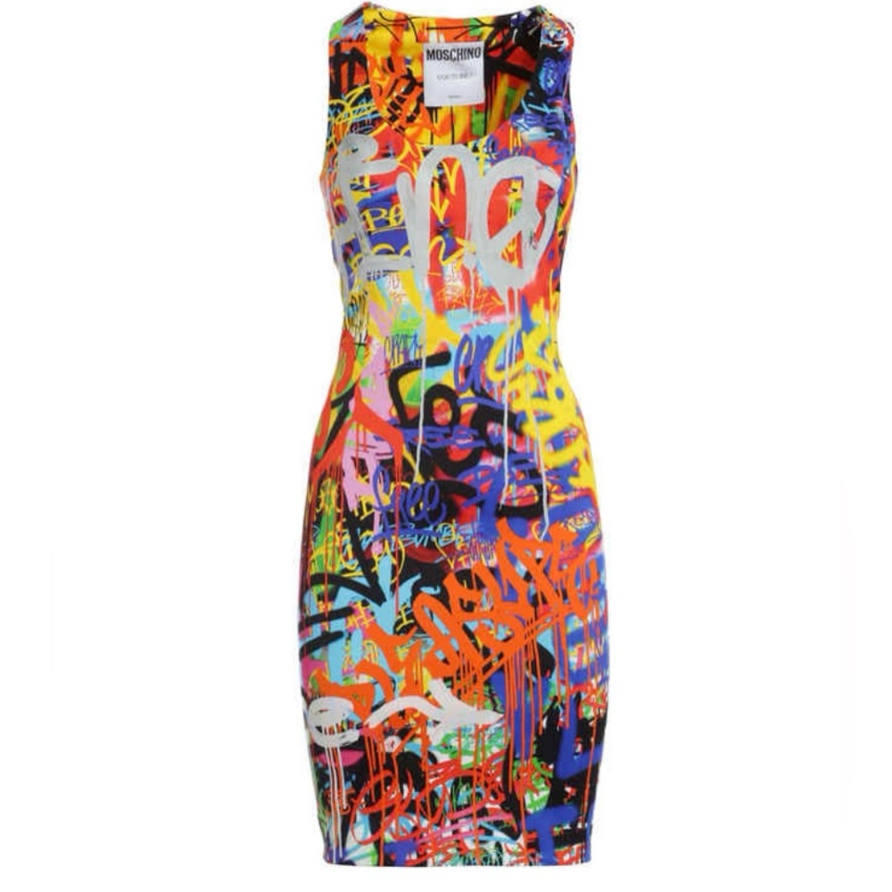 Moschino Grafitti Print Dress